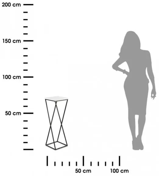 LOFT virágtartó állvány 70x24 cm fekete/fehér