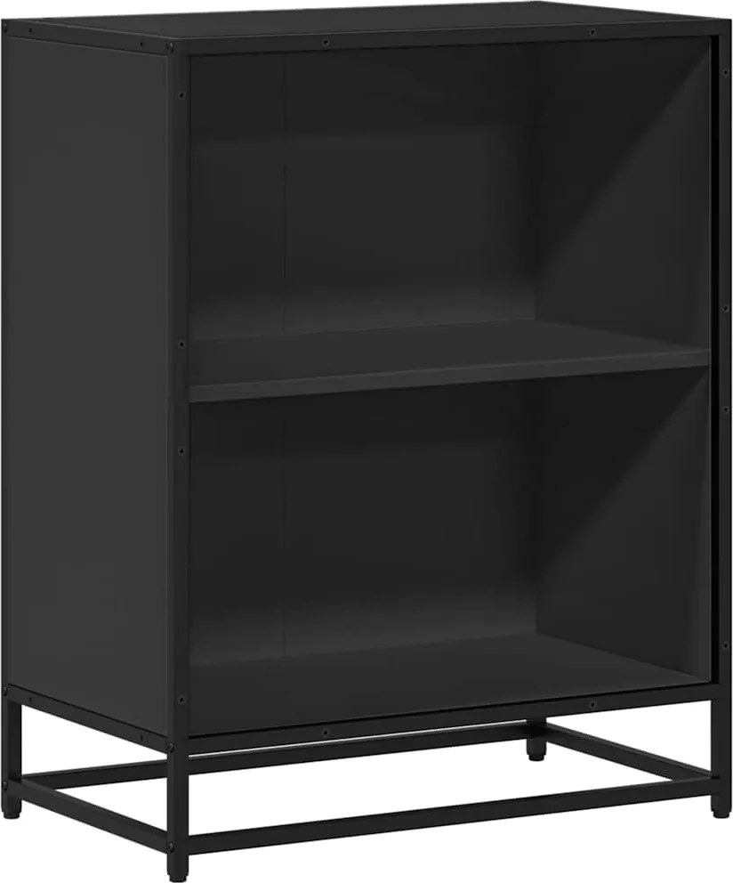 vidaXL fekete forgácslap könyvszekrény 60x35x76 cm