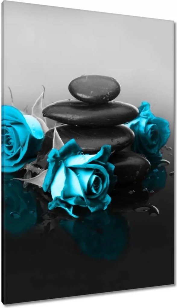 Vászonkép 80x120 Türkiz rózsa Spa