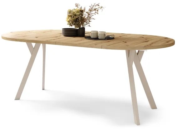 Bővíthető étkezőasztal ARTUR artisan tölgy/bézs