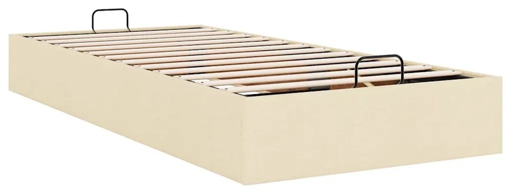 Ottomán ágykeret matrac nélkül krém 90x200 cm szövet