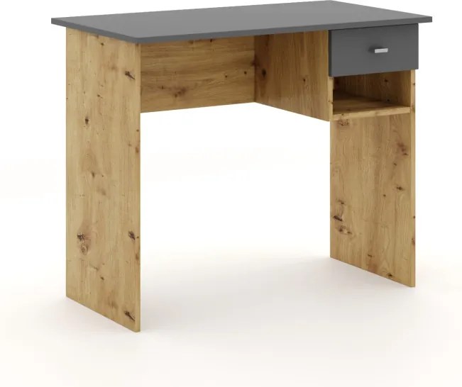 Íróasztal 1 fiókkal Artisan tölgy / antracit színkombinációban – COLIN