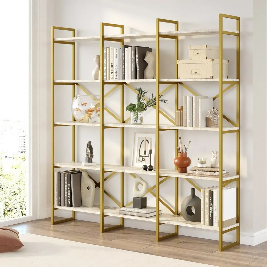 Vento Triple Marble and Gold polc, L