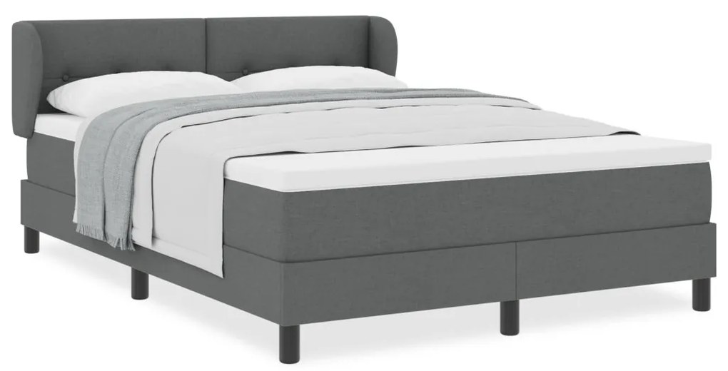 Boxspring Ágy Matrac Vaskos Szürke 160x200 cm Szövet