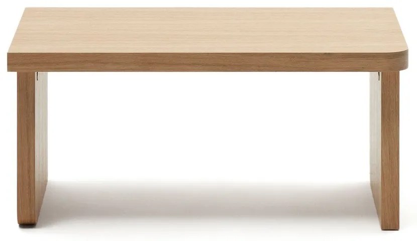 Natúr színű dohányzóasztal tölgyfa dekorral 89x62 cm Oaq – Kave Home