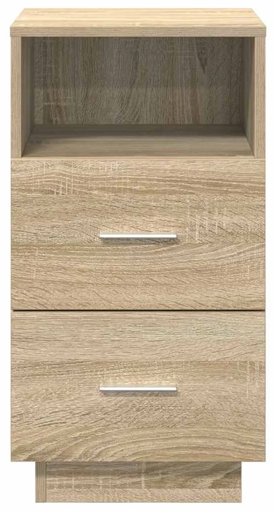2 db sonoma tölgy színű éjjeliszekrény 2 fiókkal 36x36x68 cm