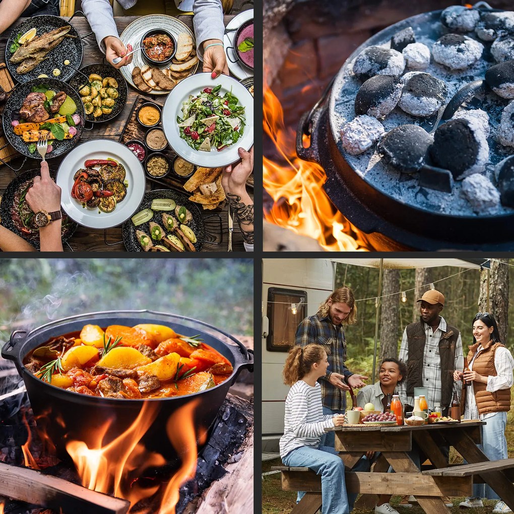 Guernsey, prémium öntöttvas edény, 12.0 barbecue edény, öntöttvas, hőkezelt, XL/13,6 l méret
