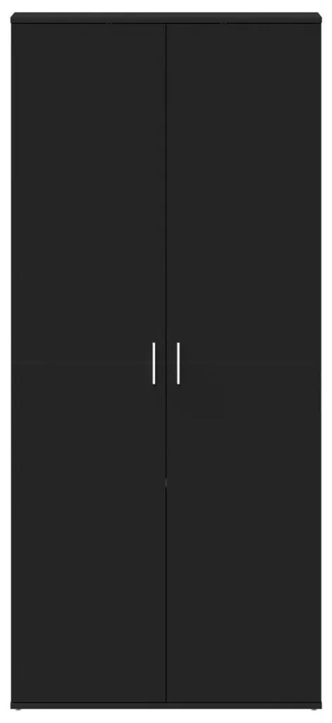 Fekete Cipőszekrény 80x39x180 cm Mérnöki Fa