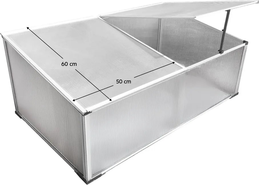 Kerti üvegház/melegágy, polikarbonát, 100x60x30 cm, LENSAR