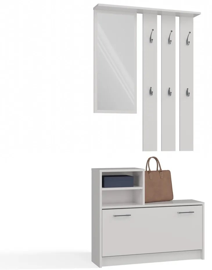 Drohmo GAR előszobafal, 85x180x24 cm, fehér