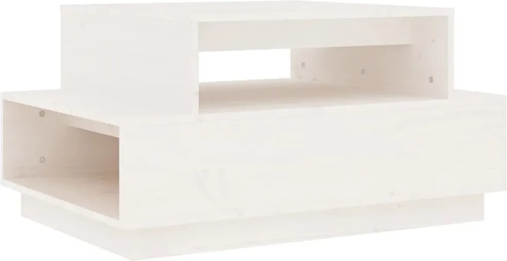 vidaXL fehér tömör fenyőfa dohányzóasztal 80x55x40,5 cm