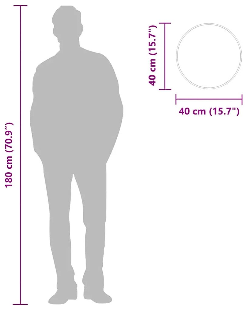 ezüstszínű falitükör Ø 40 cm Kerek