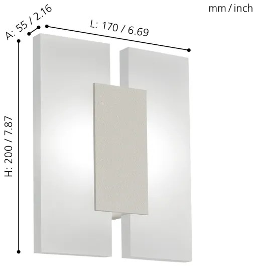 Eglo 96043 - LED Fali lámpa METRASS 2 2xLED/4,5W/230V