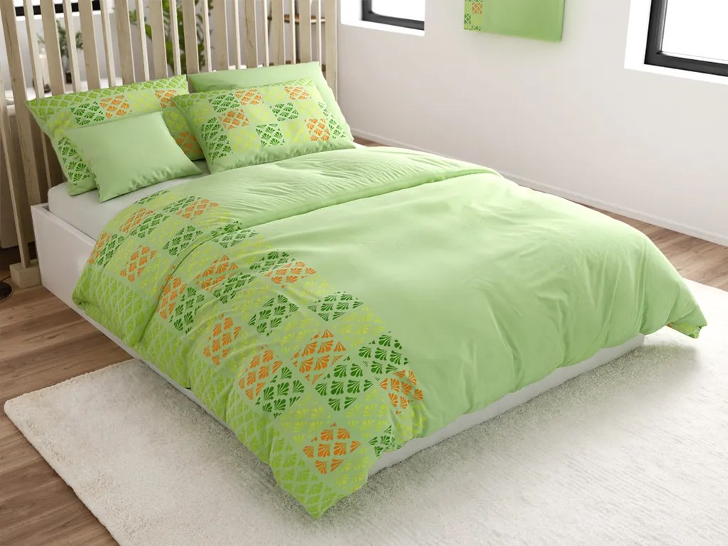 Mikroszatén ágyneműhuzat VELLARI, zöld Ágyneműhuzat mérete: 70 x 90 cm | 140 x 200 cm