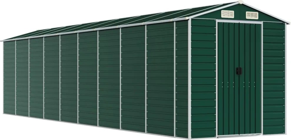 vidaXL zöld horganyzott acél kerti fészer 191 x 810 x 198 cm