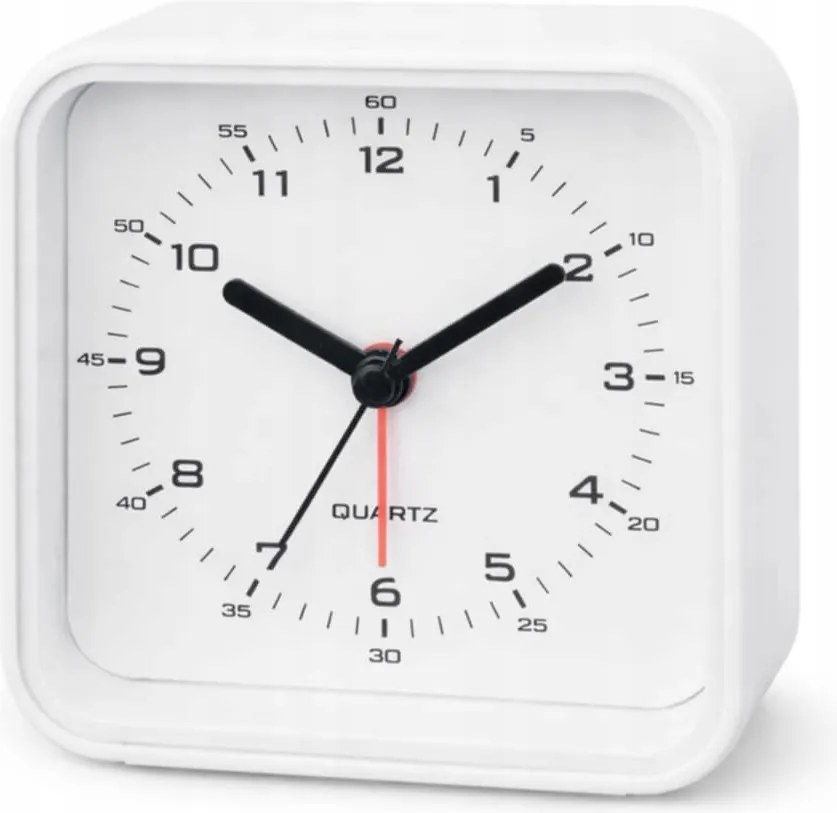 Analóg ébresztőóra fehér riasztással – csendes Tronic Basic mechanizmus