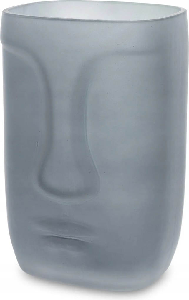 Dekoratív Üvegváza Modern Szürke Arc 20 CM