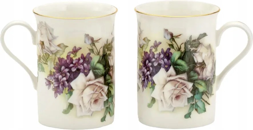 Két porcelán bögre szett 2 db virág bögre szett ajándék