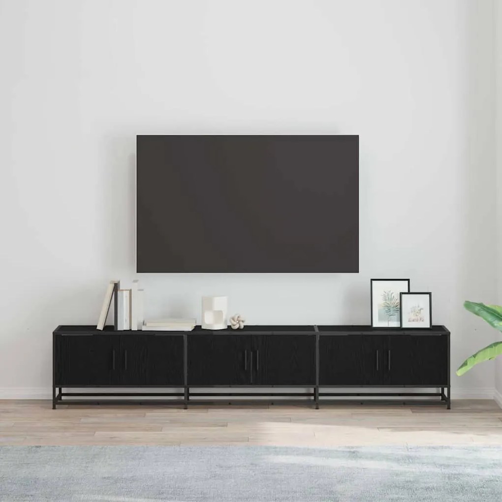 TV szekrény Musta tammi 210 x 35 x 41 cm Faanyag