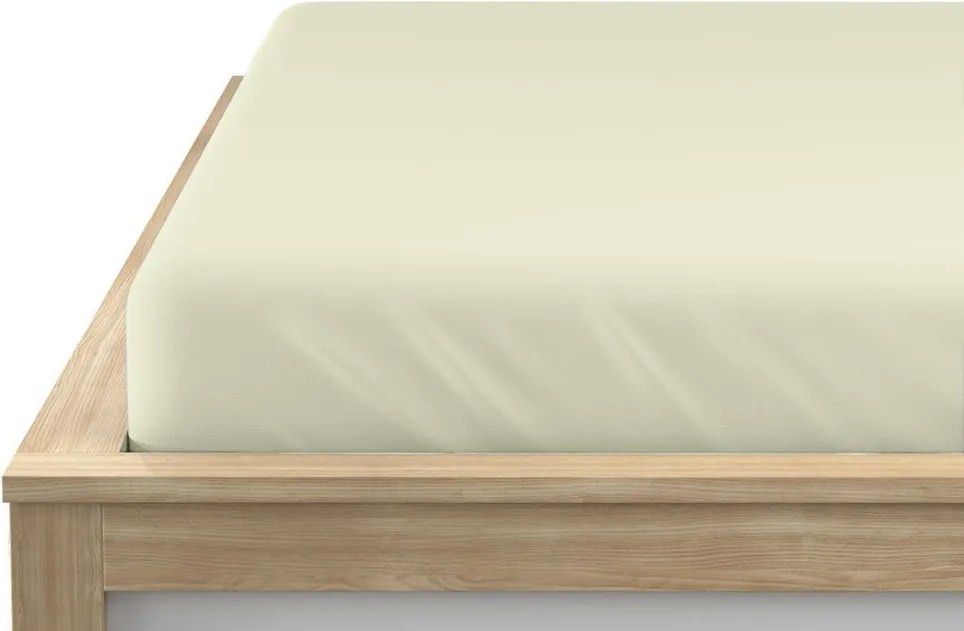 Jersey gumis lepedő lycrával világos krémszínű 180 x 200 cm