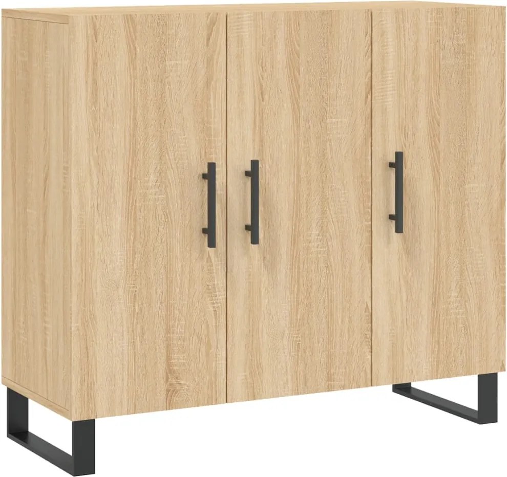 vidaXL sonoma tölgy színű szerelt fa tálalószekrény 90 x 34 x 80 cm