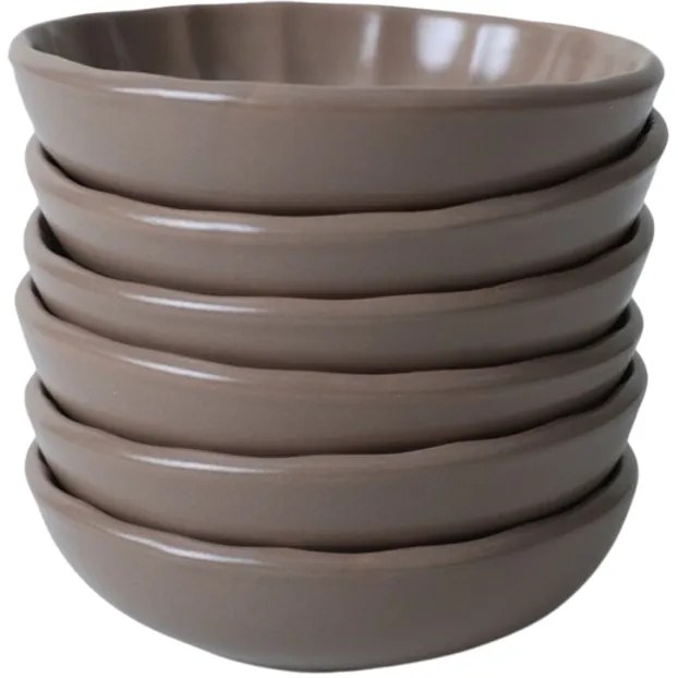 Laguna kerámia tálkészlet, 6 db 12 cm barna