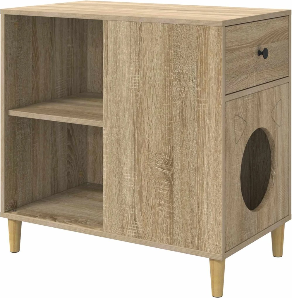 vidaXL Macska Ház Sonoma 72 x 42,5 x 70 cm Faanyag