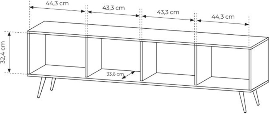 Flaro világítású TV szekrény 184 cm - dunin tölgy