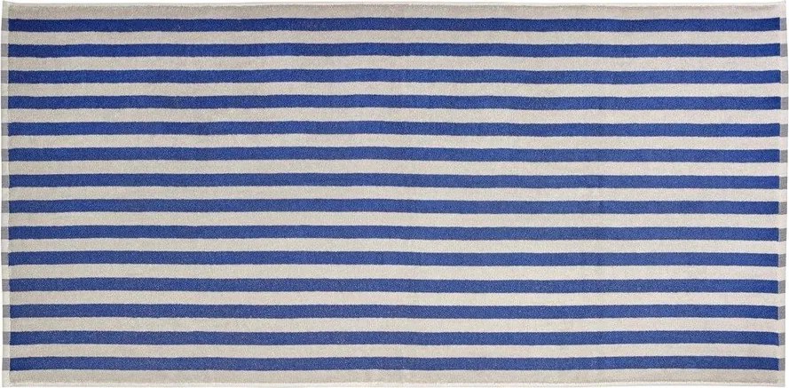 Kék-krémszínű frottír bio pamut fürdőlepedő 70x140 cm Arto – Blomus