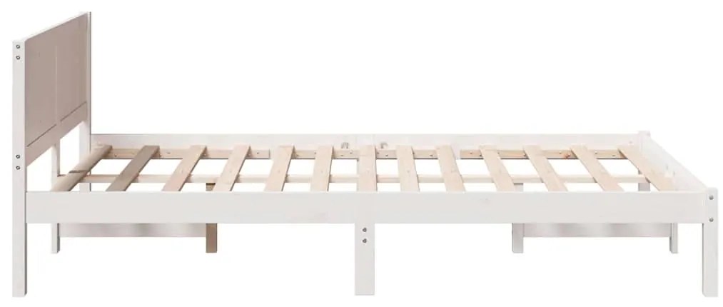 Ágykeret Fehér 120 x 190 cm Tömör fenyőfa