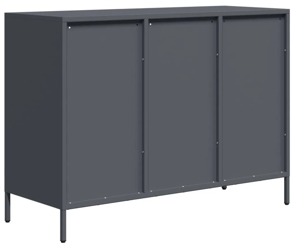 antracit hidegen hengerelt acél tálalószekrény 101,5x39x73,5 cm