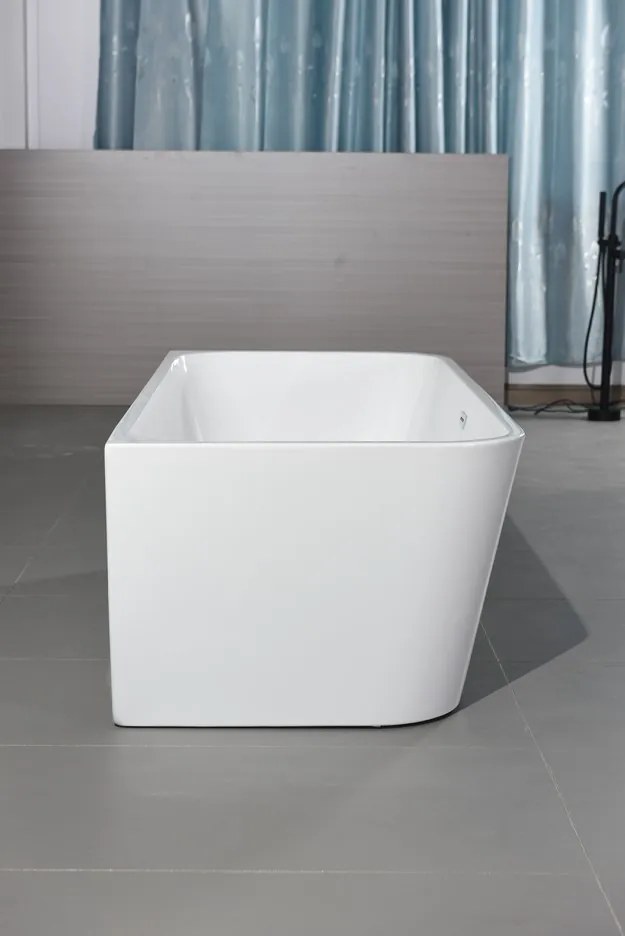 Erga Jasmine, falhoz szabadon álló kád 180x80 cm + leeresztő dugó, fehér fényes, ERG-Jázmin-180080-WH-WH