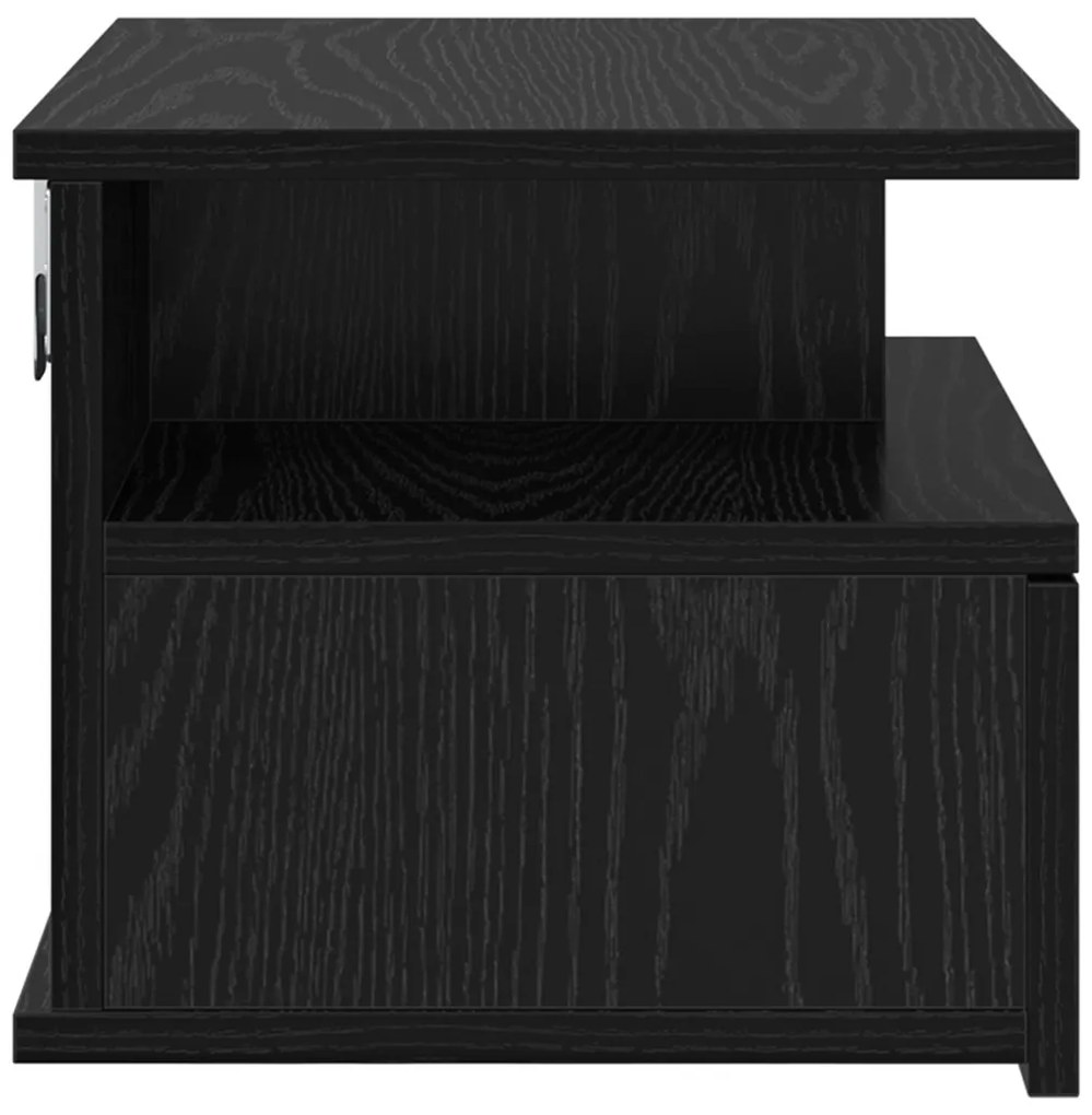 Falra Szerelhető Éjjeli Asztal Fekete Tölgy 40x31x27 cm MDF