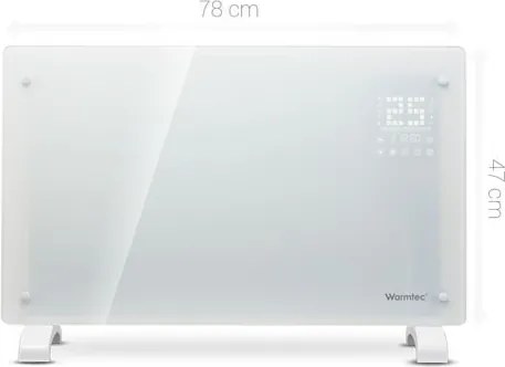 Warmtec EGW elektromos fűtőtest, Wi-Fi-vel irányítható, LCD kijelzővel, fekete, 2000W