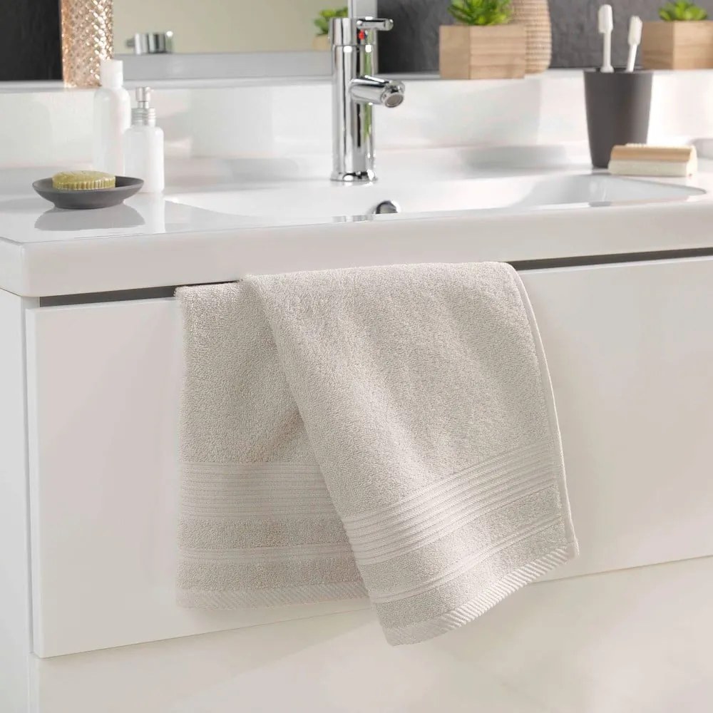 Bézs frottír pamut törölköző 50x90 cm Tendresse – douceur d'intérieur