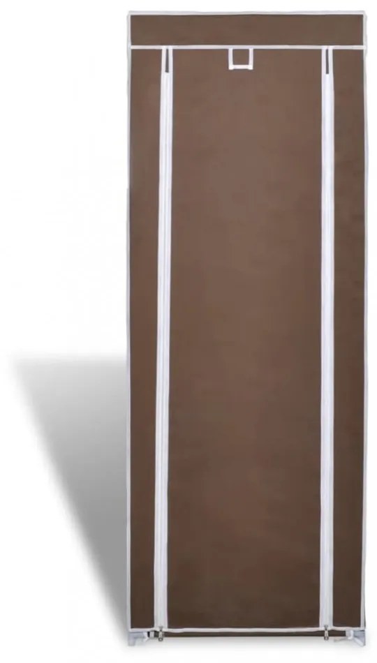 Szövet Cipősszekrény fedeles 57 x 29 x 162 cm Barna