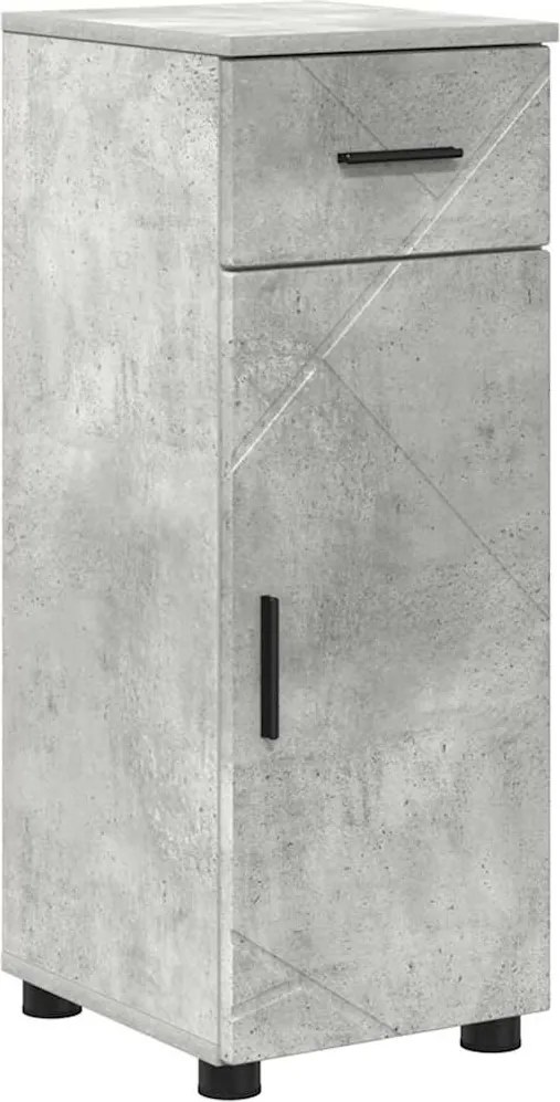 vidaXL Fürdőszoba Székény Beton Szürke 30 x 35 x 80 cm Faanyag & Fém
