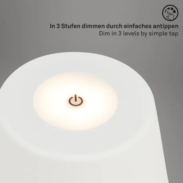 Brilo - LED Dimmelhető újratölthető kültéri asztali lámpa LED/3,5W/5V IP44 fehér