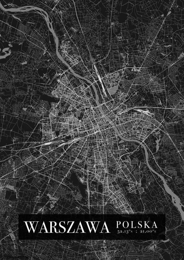 Varsó várostérkép poszter A3 29,7x42 cm