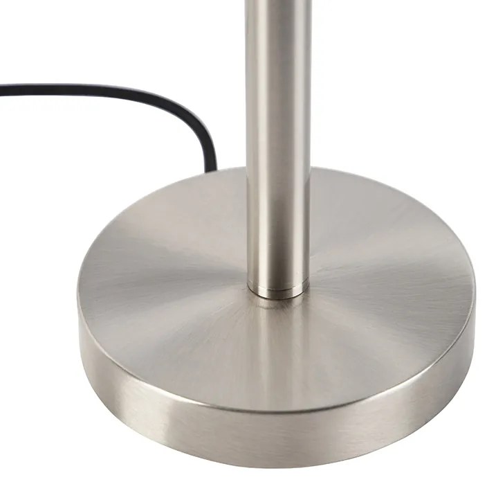 Modern asztali lámpa acélból fekete árnyékolóval 35 cm - Simplo