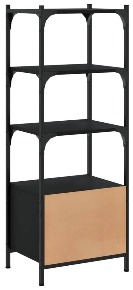 3 szintes fekete szerelt fa könyvespolc 41 x 30 x 109,5 cm