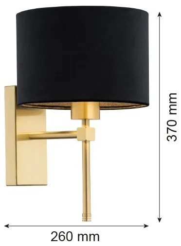 Argon 8050 - Fali lámpa ABBANO 1xE27/15W/230V sárgaréz/fekete