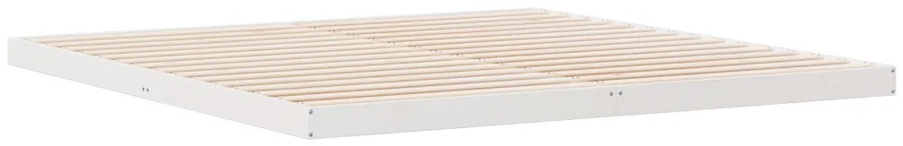Földi ágykeret Fehér 200 x 210 cm Tömör fenyőfa