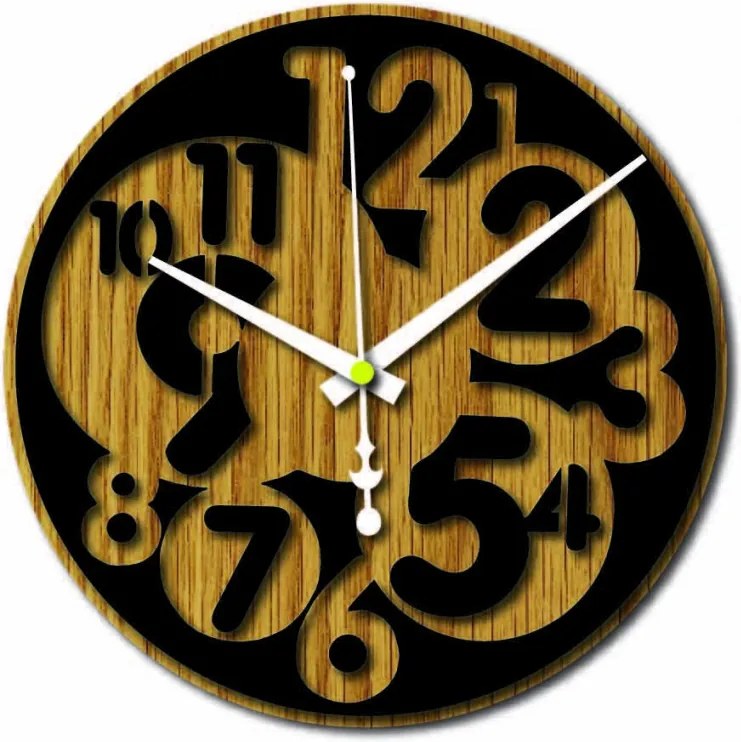 Sentop - Modern falióra szám HDKF019 MDF tölgy - fekete