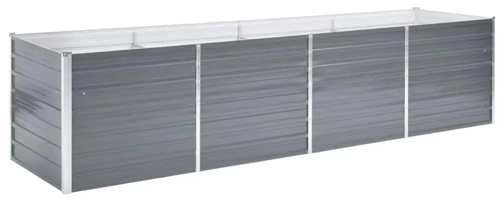 vidaXL szürke horganyzott acél kerti magaságyás 320 x 80 x 77 cm