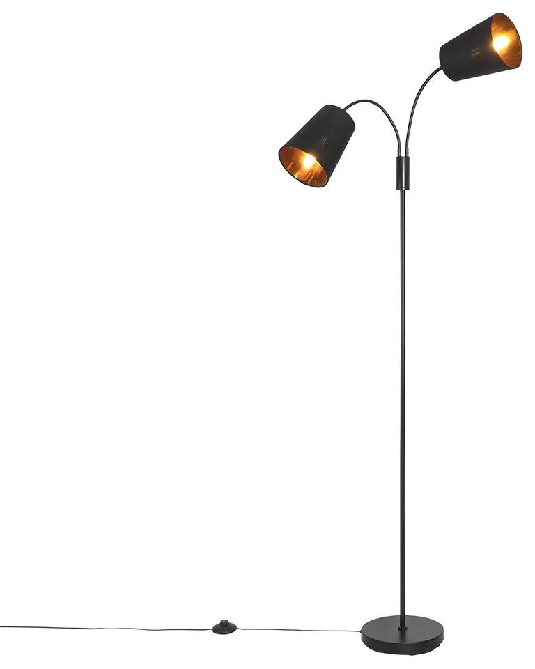 Okos állólámpa fekete, 2 db Wifi P45 izzóval - Carmen