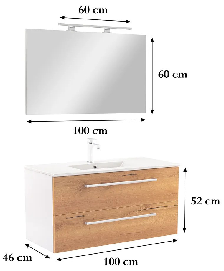 Vario Clam 100 Fürdőszoba komplett szekrény