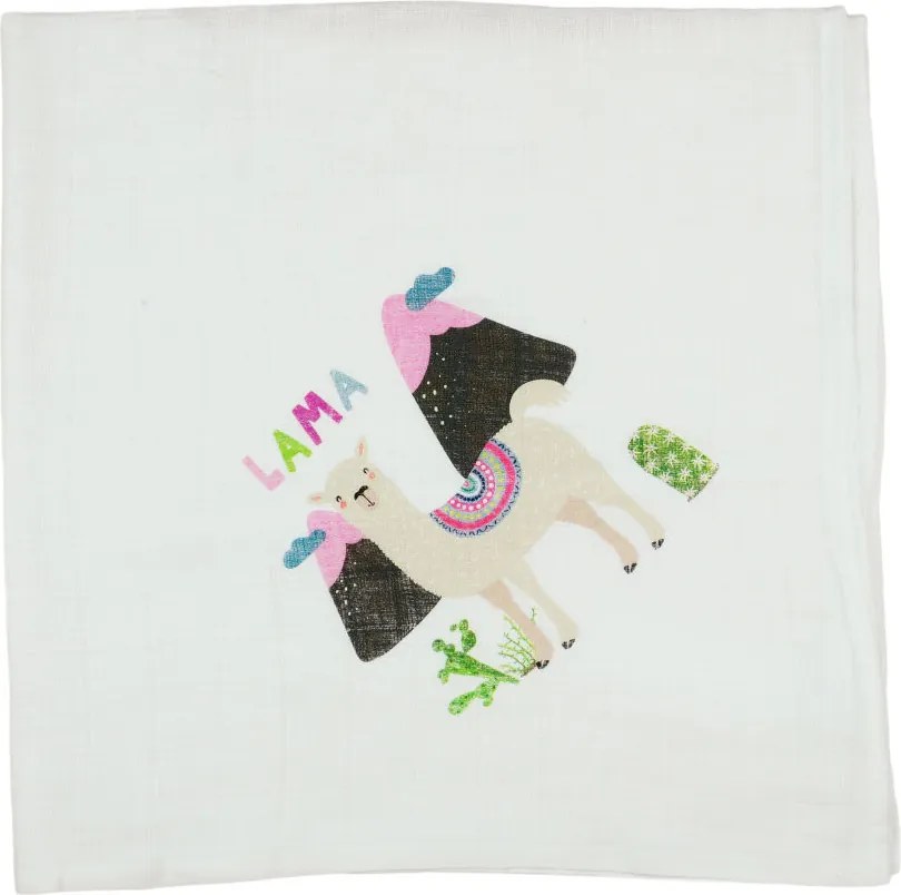 Textil tetra pelenka láma mintával 70x70 cm