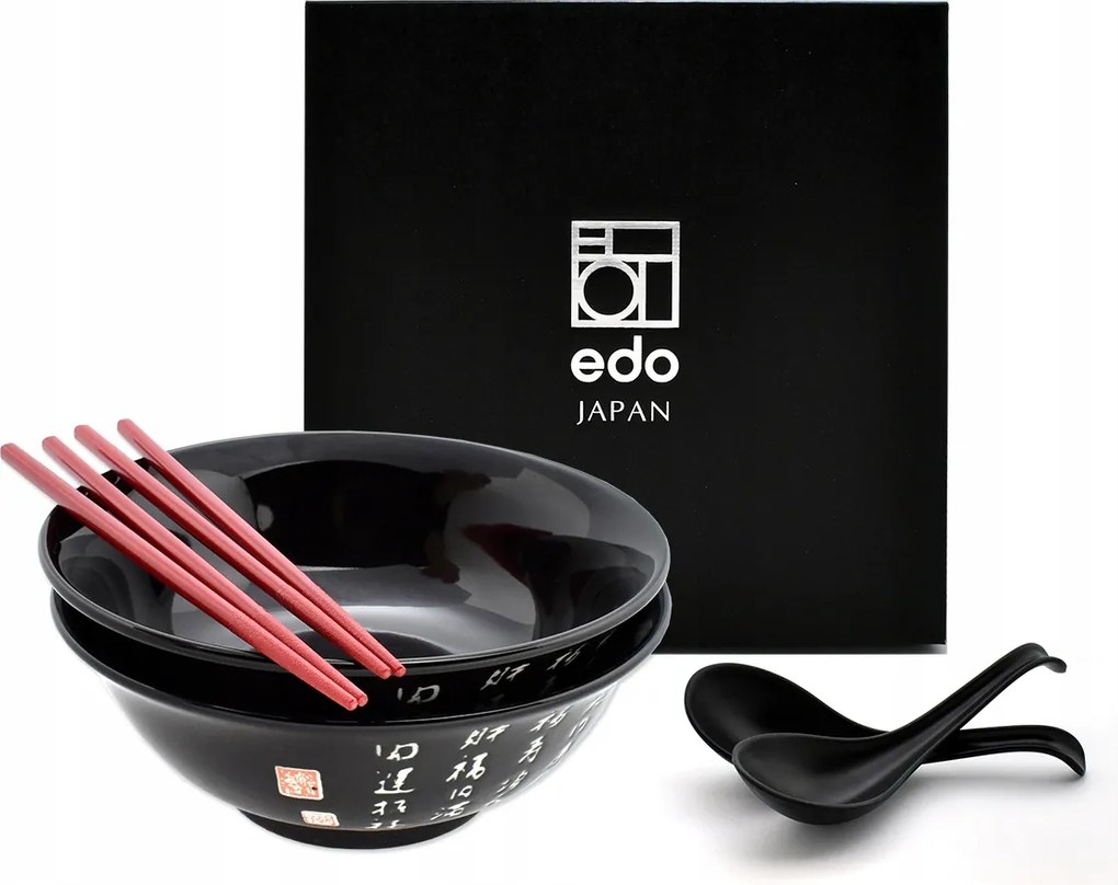 2 db-os tál szett kanállal és pálcikákkal Ramen Haiku Shiny 1000 ml Box