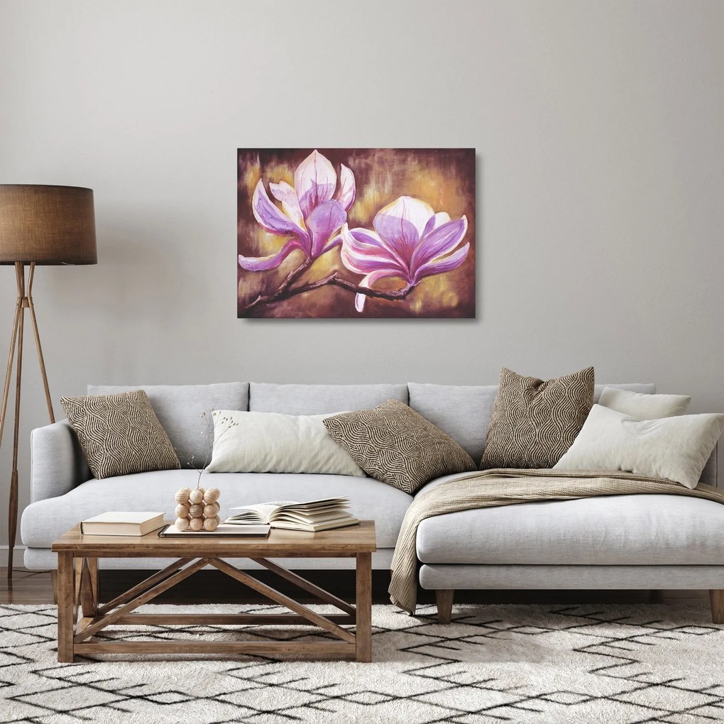 Üveg kép - Magnólia virágok (70x50 cm)